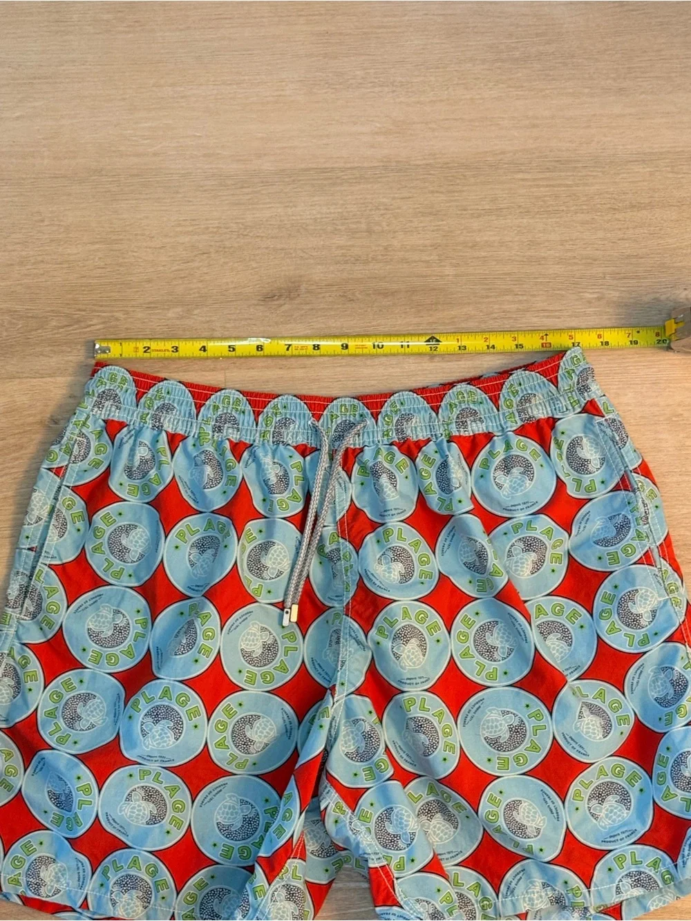 Vilebrequin Red & Light Blue Printed Swim Shorts